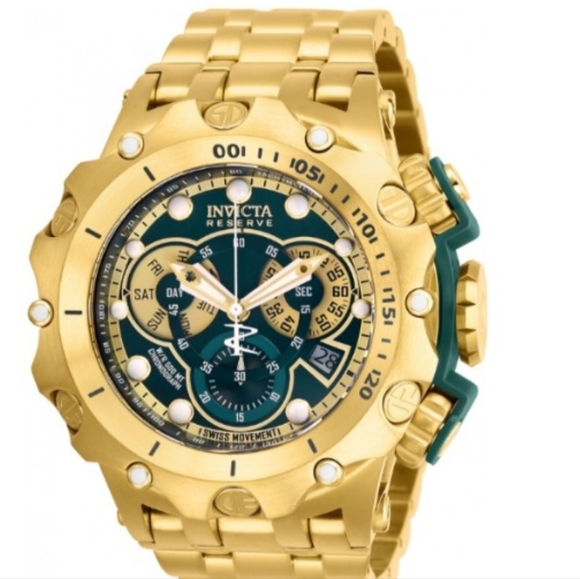 New Invicta Men's Reserve Quartz Chronograph Green Dial With Protective Case - Picture 3 of 8